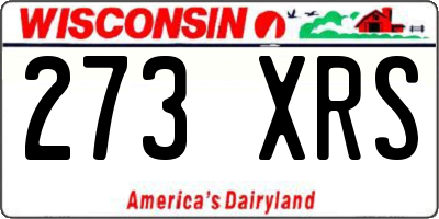 WI license plate 273XRS