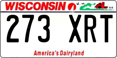 WI license plate 273XRT