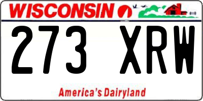 WI license plate 273XRW