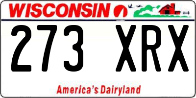 WI license plate 273XRX