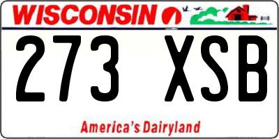 WI license plate 273XSB