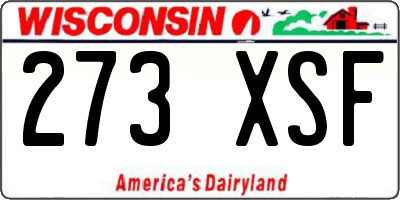 WI license plate 273XSF