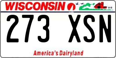 WI license plate 273XSN