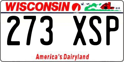 WI license plate 273XSP