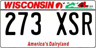 WI license plate 273XSR