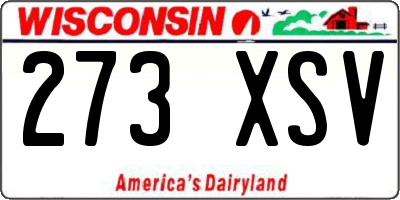 WI license plate 273XSV