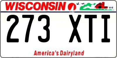 WI license plate 273XTI