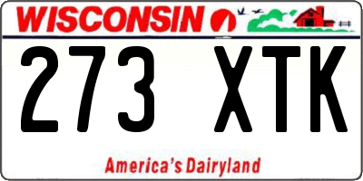 WI license plate 273XTK