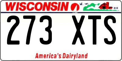 WI license plate 273XTS