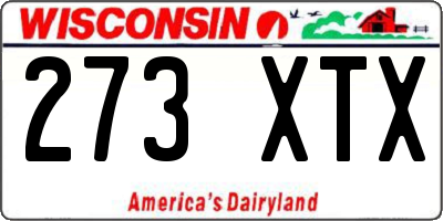 WI license plate 273XTX