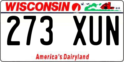 WI license plate 273XUN