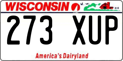 WI license plate 273XUP