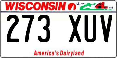 WI license plate 273XUV