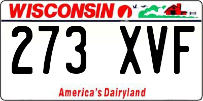 WI license plate 273XVF