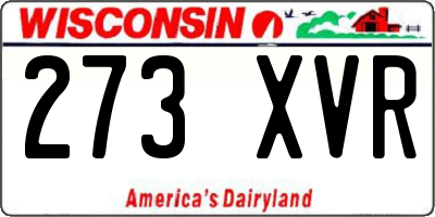 WI license plate 273XVR