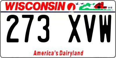 WI license plate 273XVW