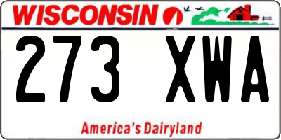 WI license plate 273XWA