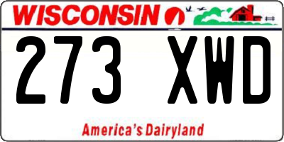 WI license plate 273XWD