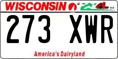 WI license plate 273XWR