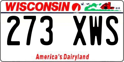 WI license plate 273XWS