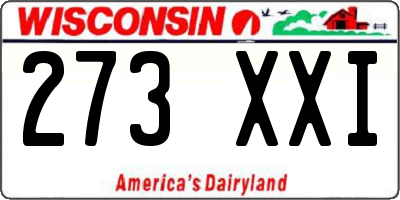 WI license plate 273XXI
