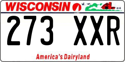 WI license plate 273XXR