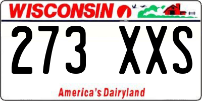 WI license plate 273XXS