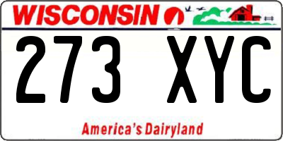 WI license plate 273XYC