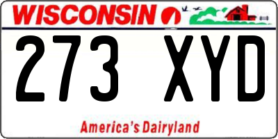 WI license plate 273XYD