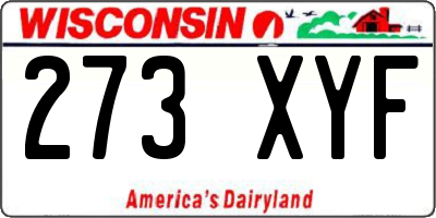 WI license plate 273XYF