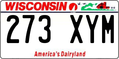 WI license plate 273XYM