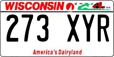 WI license plate 273XYR