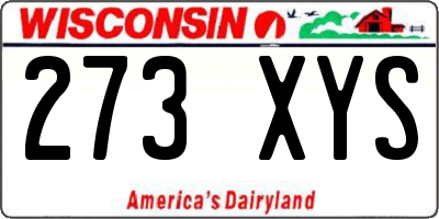 WI license plate 273XYS