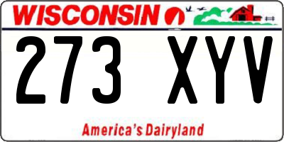 WI license plate 273XYV