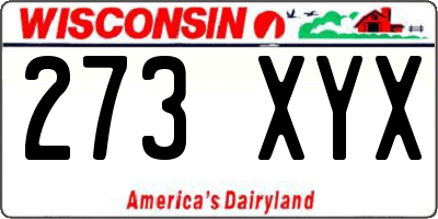 WI license plate 273XYX