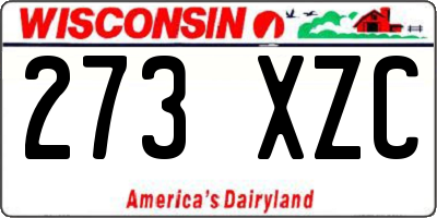 WI license plate 273XZC