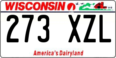 WI license plate 273XZL