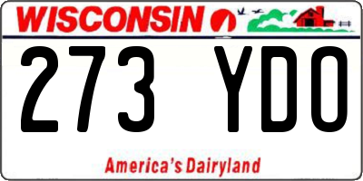 WI license plate 273YDO
