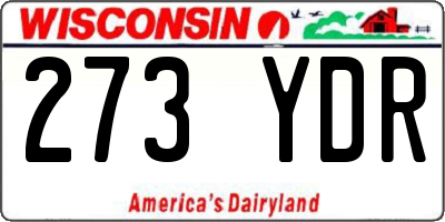WI license plate 273YDR