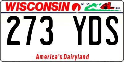 WI license plate 273YDS