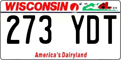 WI license plate 273YDT