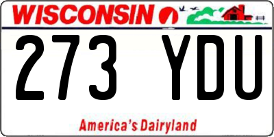 WI license plate 273YDU