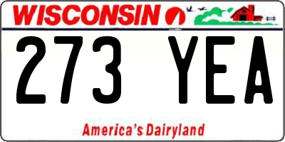 WI license plate 273YEA