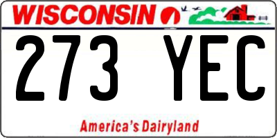 WI license plate 273YEC