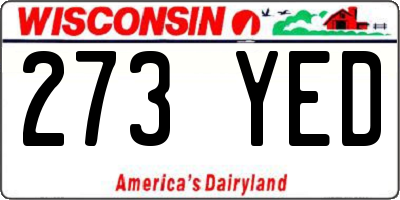 WI license plate 273YED