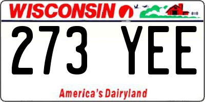 WI license plate 273YEE