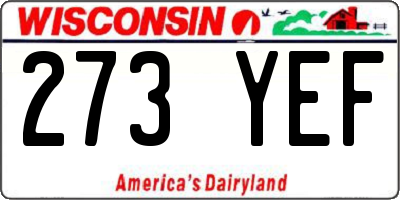 WI license plate 273YEF