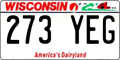 WI license plate 273YEG