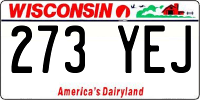 WI license plate 273YEJ
