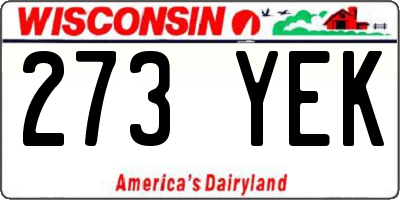 WI license plate 273YEK